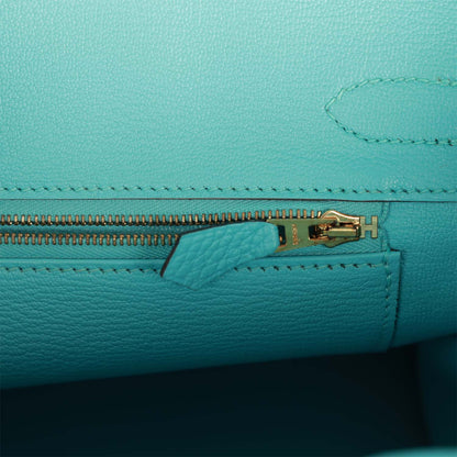 Hermes Birkin 30 Bleu Atoll Clemence Gold Hardware