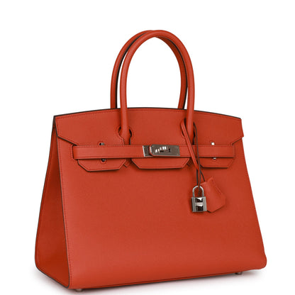 Hermes Birkin 30 Sellier Terre Battue Epsom Palladium Hardware