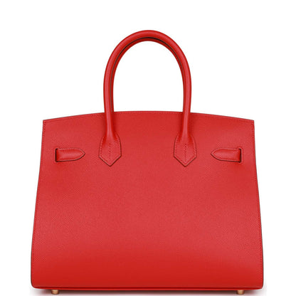Hermes Birkin 30 Sellier Rouge Casaque Epsom Gold Hardware