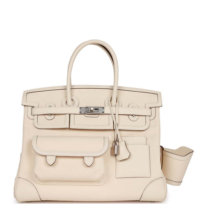 Hermes Birkin 35  Cargo Nata Toile and Swift Palladium Hardware
