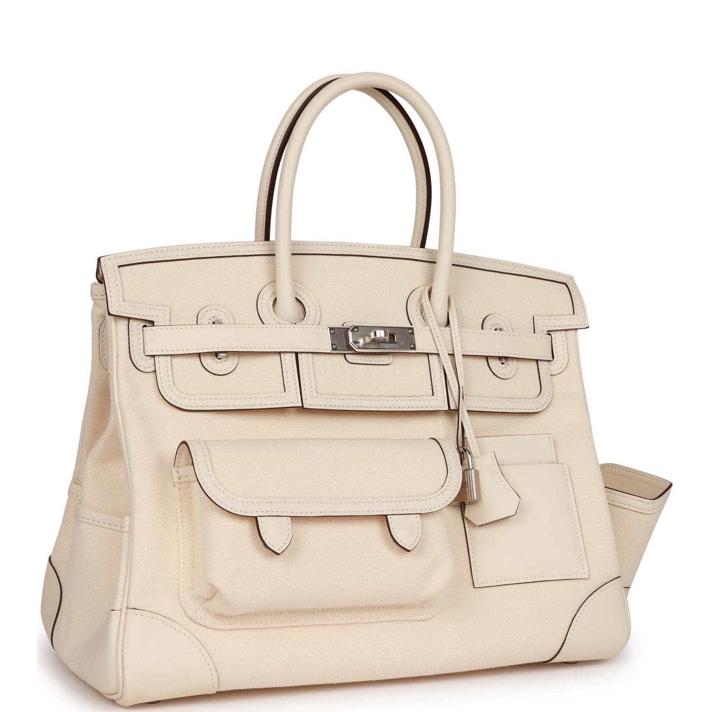 Hermes Birkin 35  Cargo Nata Toile and Swift Palladium Hardware