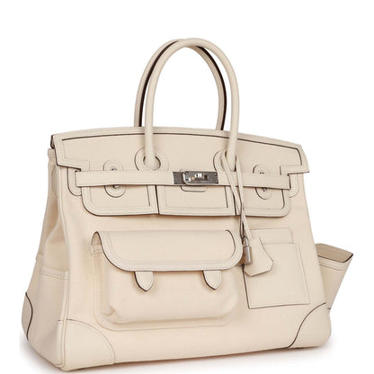 Hermes Birkin 35  Cargo Nata Toile and Swift Palladium Hardware