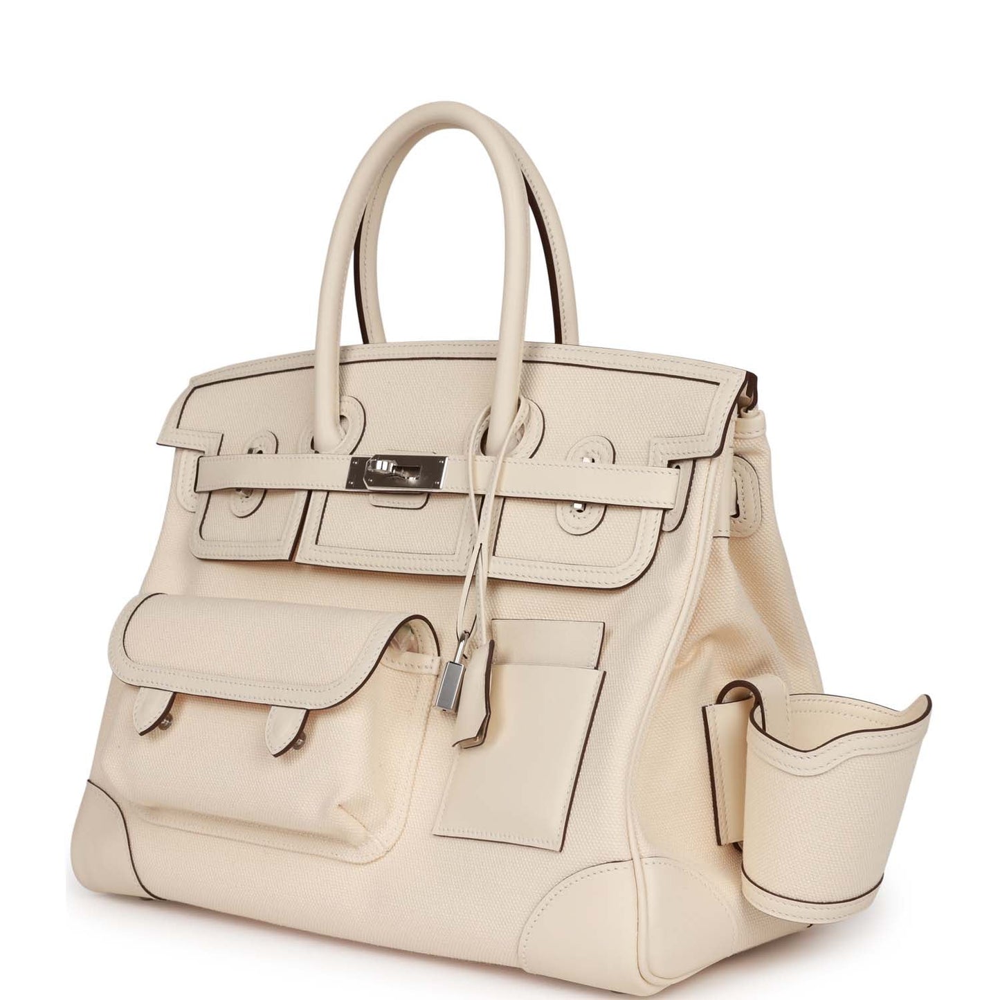 Hermes Birkin 35  Cargo Nata Toile and Swift Palladium Hardware