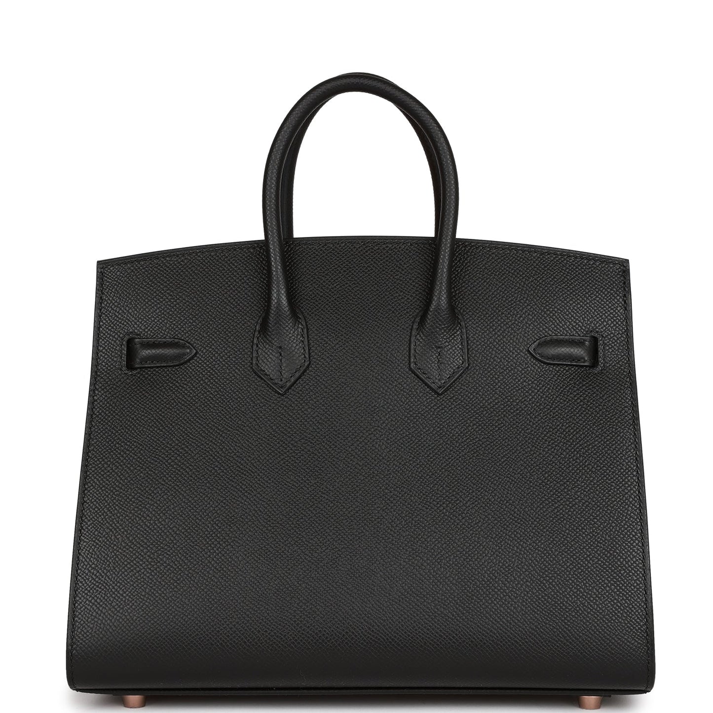 Hermes Birkin 25 Sellier Black Epsom Rose Gold Hardware