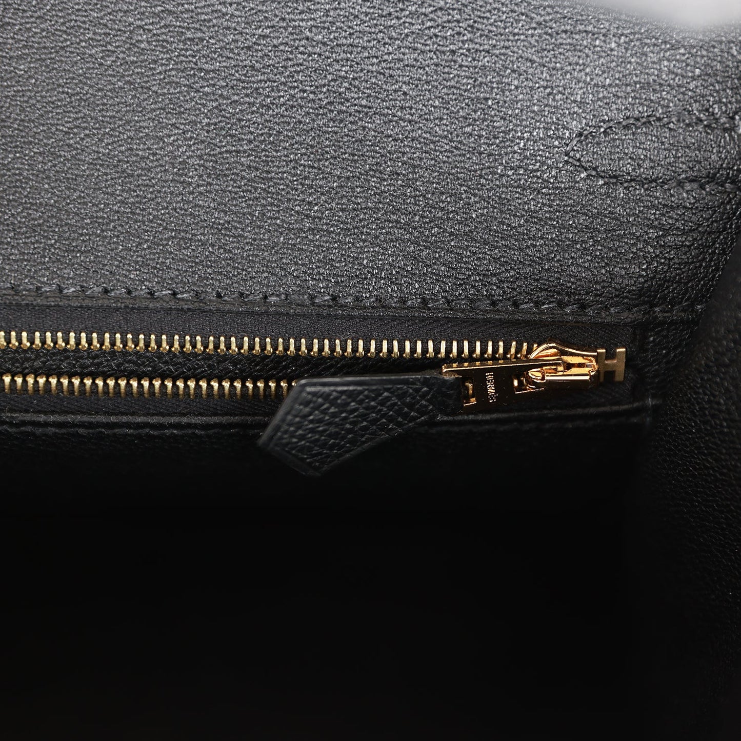 Hermes Birkin 25 Sellier Black Epsom Rose Gold Hardware