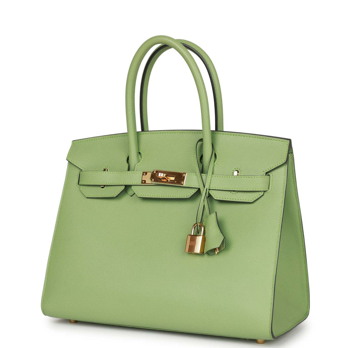 Hermes Birkin 30 Sellier Vert Criquet Epsom Gold Hardware