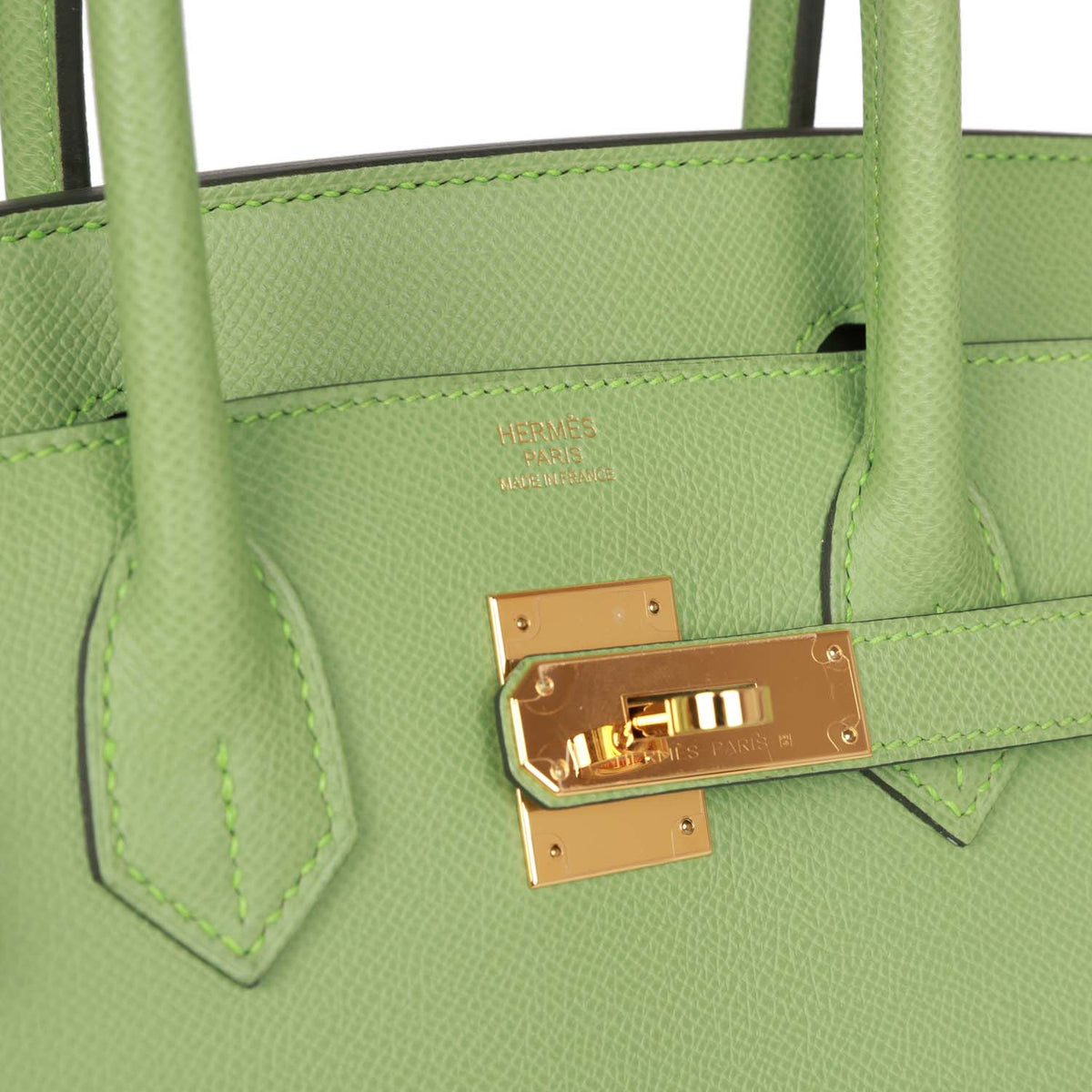 Hermes Birkin 30 Sellier Vert Criquet Epsom Gold Hardware
