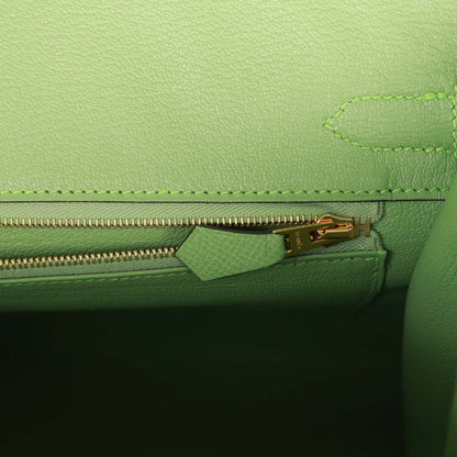 Hermes Birkin 30 Sellier Vert Criquet Epsom Gold Hardware