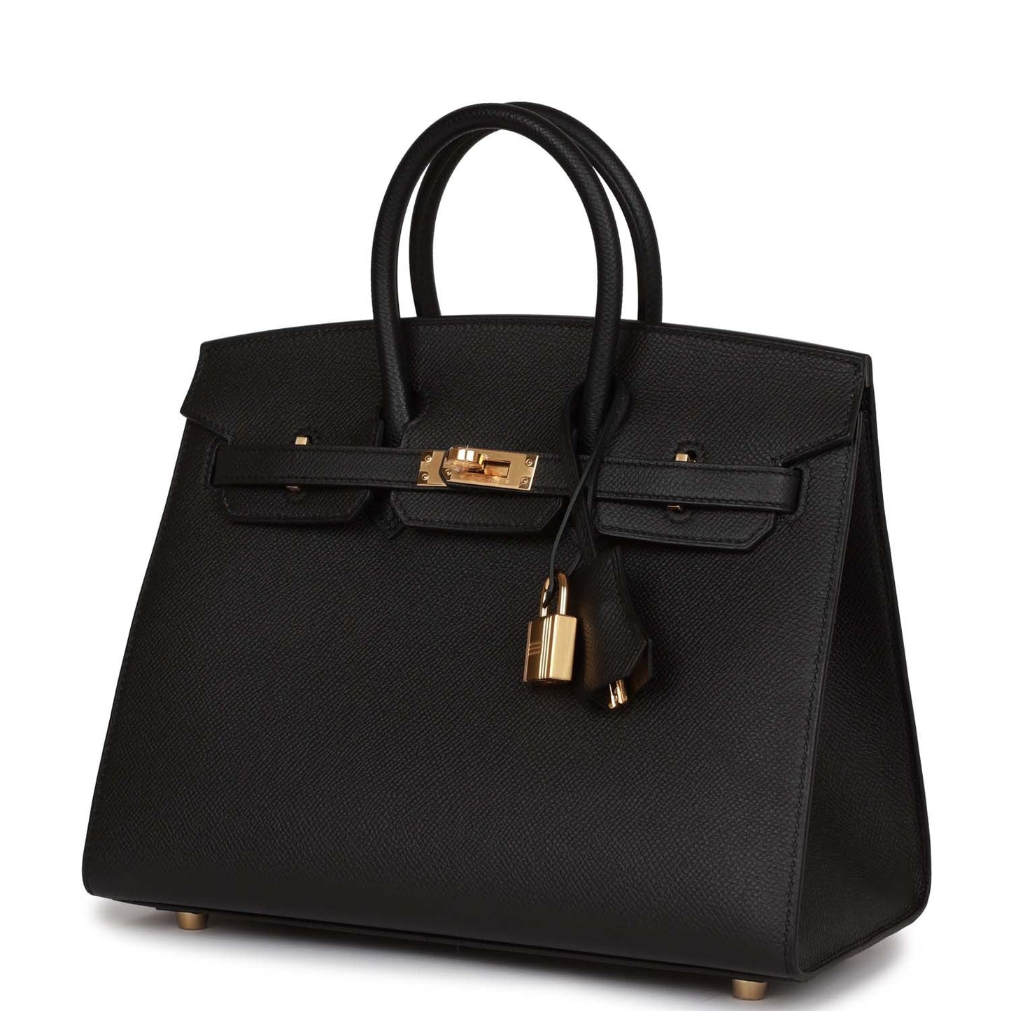 Hermes Birkin 25 Sellier Black Epsom Gold Hardware