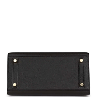 Hermes Birkin 25 Sellier Black Epsom Gold Hardware