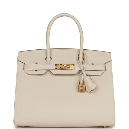 Hermes Birkin 30 Sellier Craie Epsom Gold Hardware