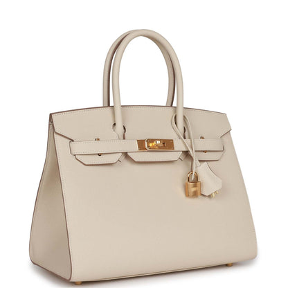 Hermes Birkin 30 Sellier Craie Epsom Gold Hardware
