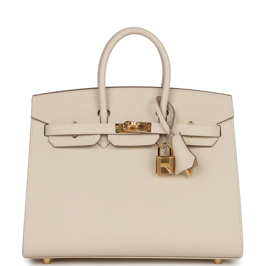 Hermes Birkin Sellier 25 Craie Epsom Gold Hardware