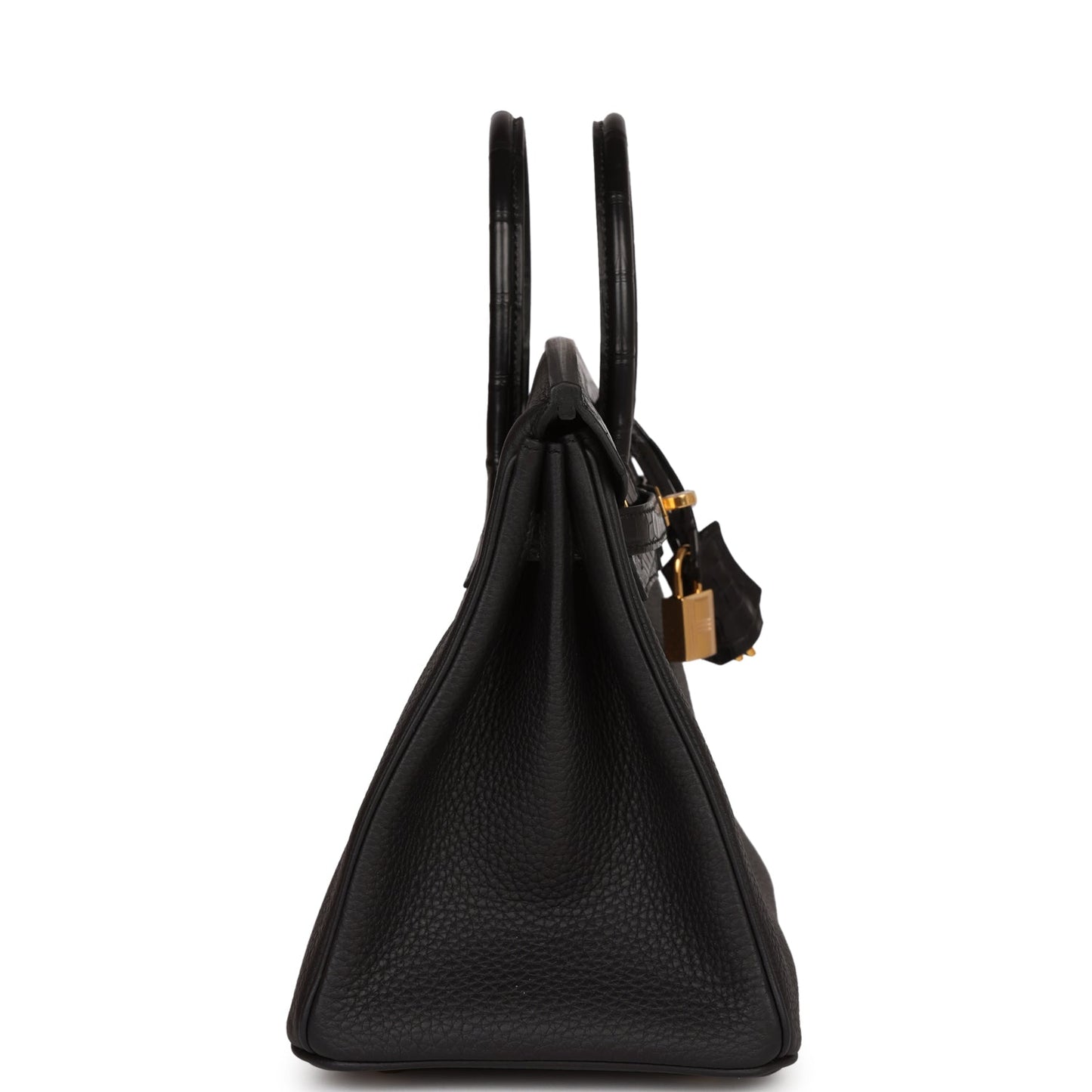 Hermes Birkin 25 Black Matte Alligator and Togo Touch Gold Hardware