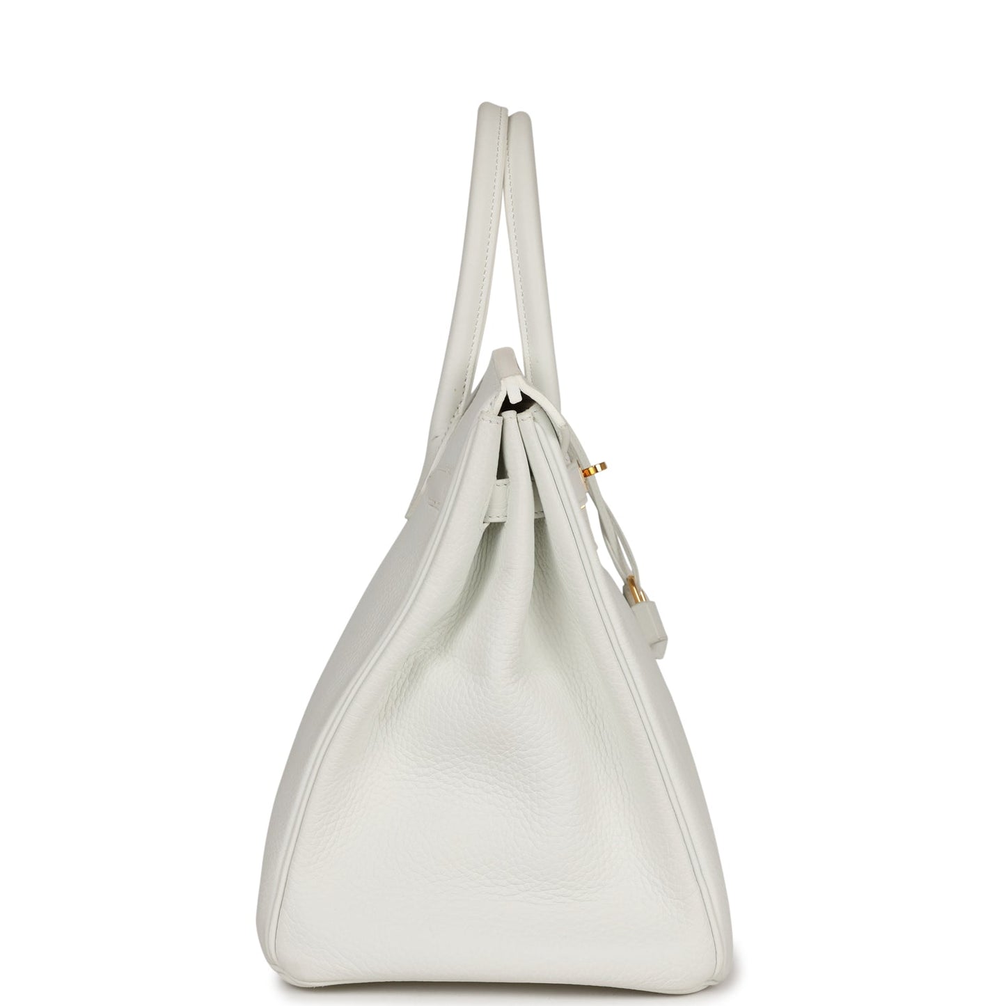 Pre-owned Hermes Birkin 35 White Clemence Gold Hardware