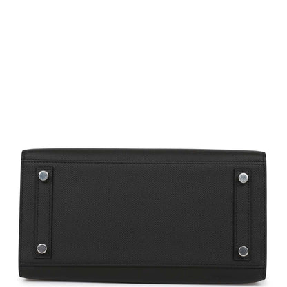 Hermes Birkin 25 Sellier Black Epsom Palladium Hardware
