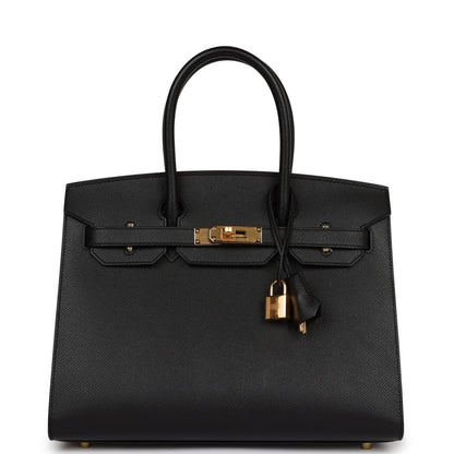 Hermes Birkin 30 Sellier Black Epsom Gold Hardware
