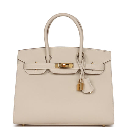 Hermes Birkin 30 Sellier Craie Epsom Gold Hardware