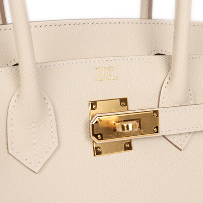 Hermes Birkin 30 Sellier Craie Epsom Gold Hardware
