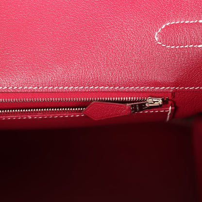 Pre-owned Hermes Birkin 35 Rose Tyrien Candy Epsom Palladium Hardware