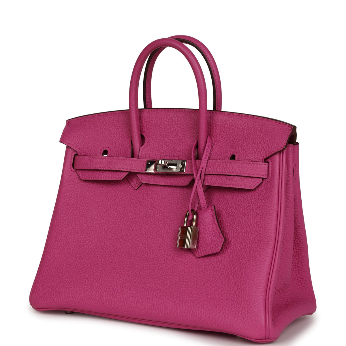 Pre-owned Hermes Birkin 25 Magnolia Togo Palladium Hardware