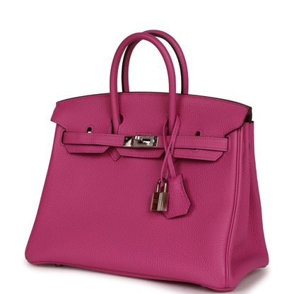 Pre-owned Hermes Birkin 25 Magnolia Togo Palladium Hardware