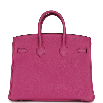 Pre-owned Hermes Birkin 25 Magnolia Togo Palladium Hardware