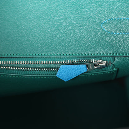 Hermes Birkin 35 Bleu Zanzibar Verso Togo Palladium Hardware