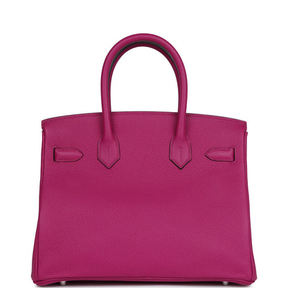 Pre-owned Hermes Birkin 30 Rose Pourpre Togo Palladium Hardware