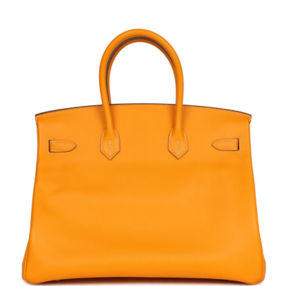 Pre-owned Hermes Birkin 35 Jaune D'or Candy Epsom Permabrass Hardware