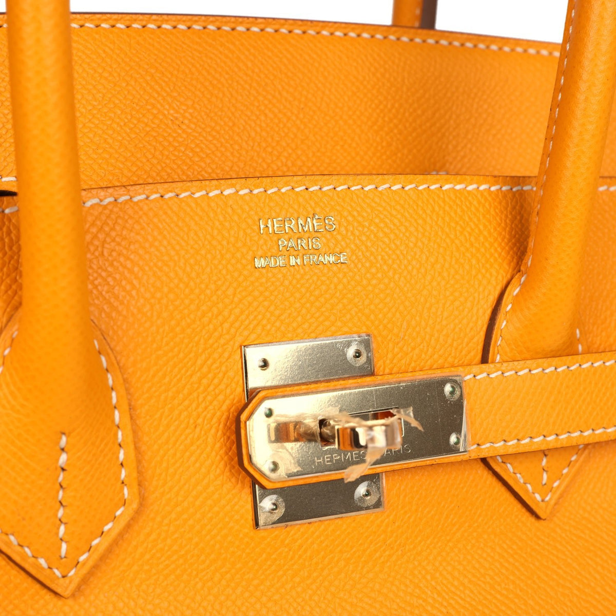 Pre-owned Hermes Birkin 35 Jaune D'or Candy Epsom Permabrass Hardware