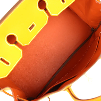 Pre-owned Hermes Birkin 35 Jaune D'or Candy Epsom Permabrass Hardware