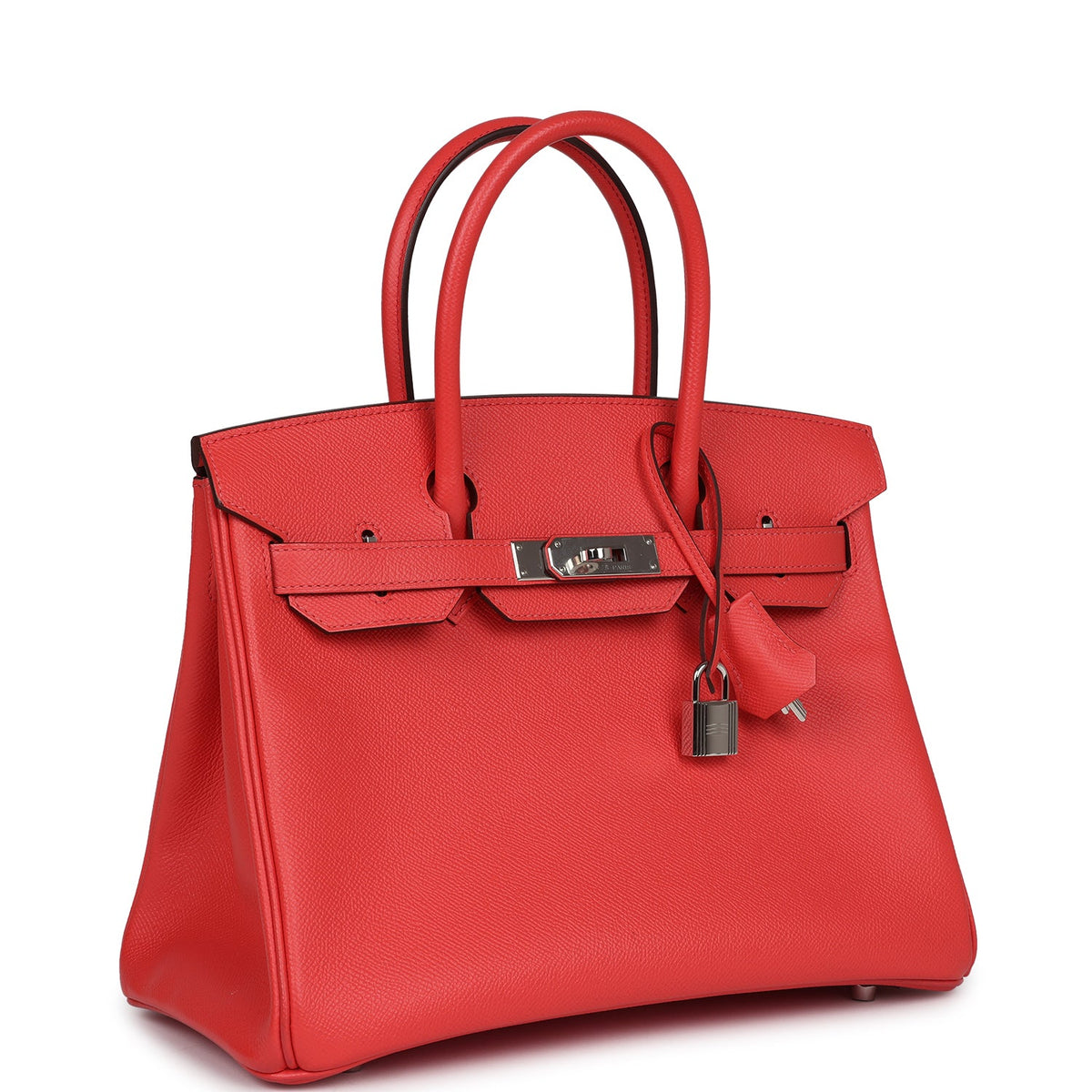 Pre-owned Hermes Birkin 30 Rose Jaipur Epsom Palladium Hardware