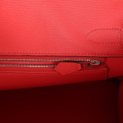Pre-owned Hermes Birkin 30 Rose Jaipur Epsom Palladium Hardware