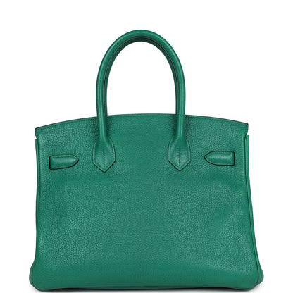 Pre-Owned Hermes Birkin 30 Vert Vertigo Clemence Palladium Hardware