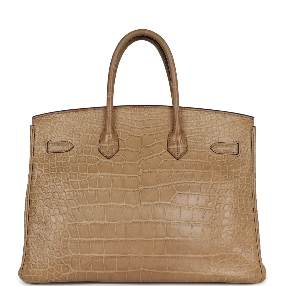 Pre-owned Hermes Birkin 35 Poussiere Matte Alligator Palladium Hardware