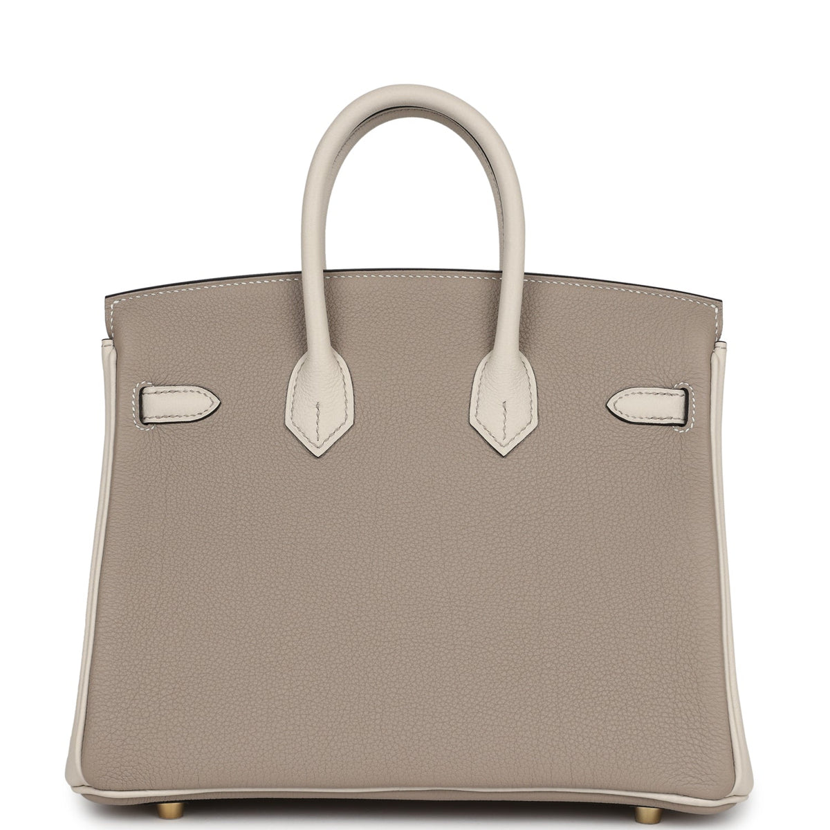 Hermes Special Order (HSS) Birkin 25 Gris Asphalte and Craie Togo Brushed Gold Hardware