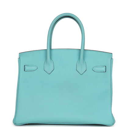 Hermes Birkin 30 Bleu Atoll Togo Gold Hardware