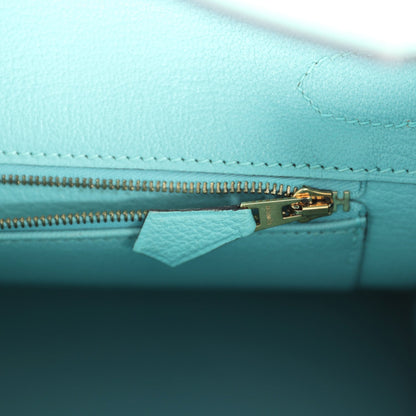 Hermes Birkin 30 Bleu Atoll Togo Gold Hardware