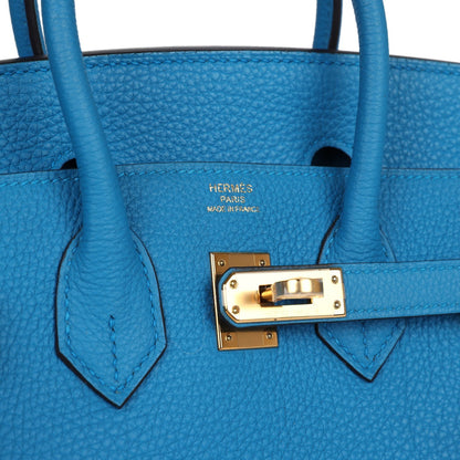 Hermes Birkin 25 Bleu Zanzibar Togo Gold Hardware