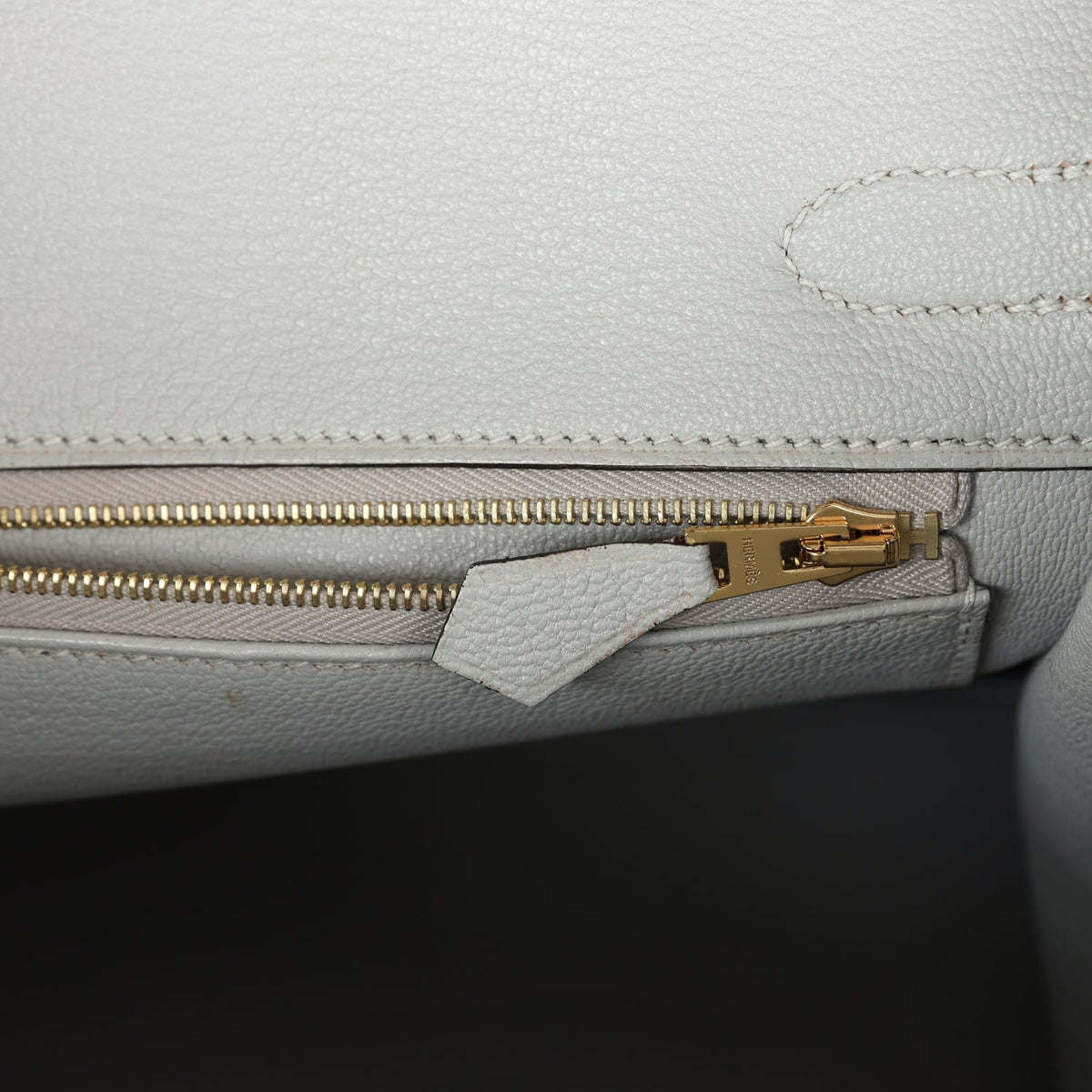 Pre-owned Hermes Special Order (HSS) Birkin 30 Etoupe and Gris Perle Chevre Brushed Gold Hardware