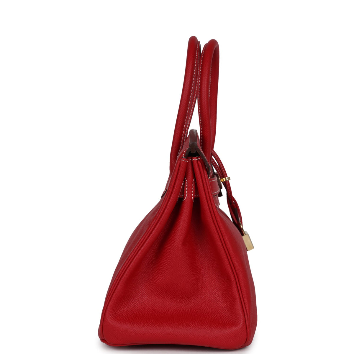 Pre-owned Hermes Birkin 30 Rouge Casaque Candy Epsom Permabrass Hardware