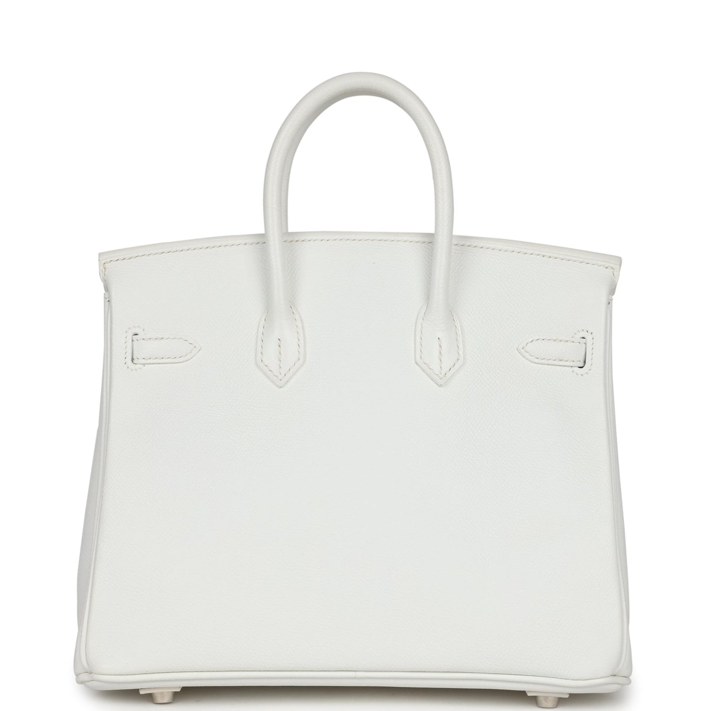 Pre-owned Hermes Birkin 25 White Epsom Palladium Hardware