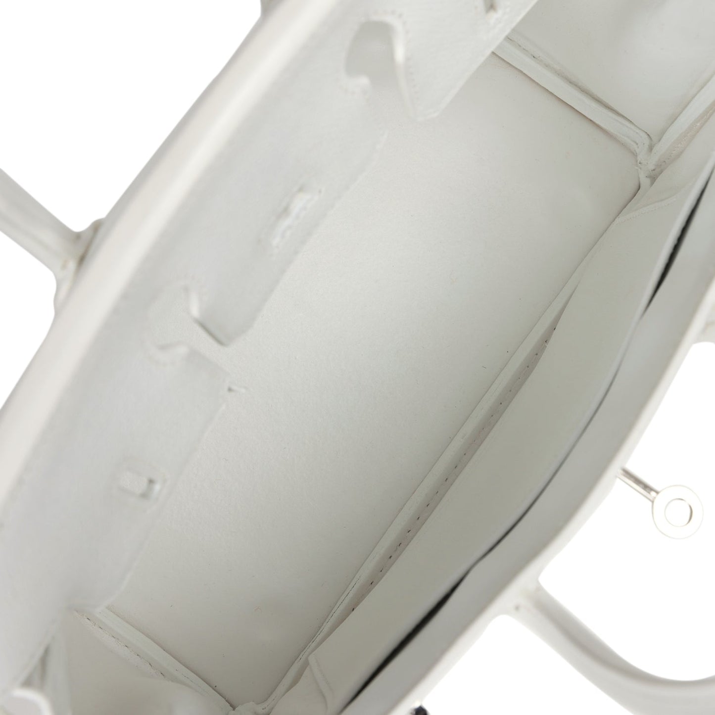 Pre-owned Hermes Birkin 25 White Epsom Palladium Hardware