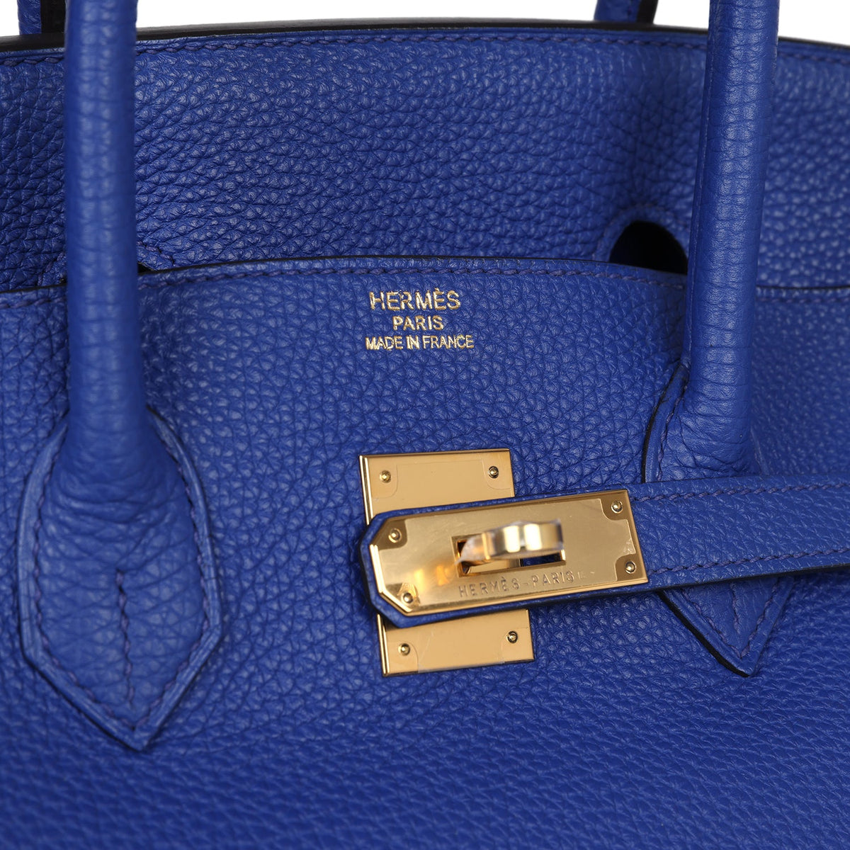 Pre-owned Hermes Birkin 35 Bleu Electric Togo Gold Hardware