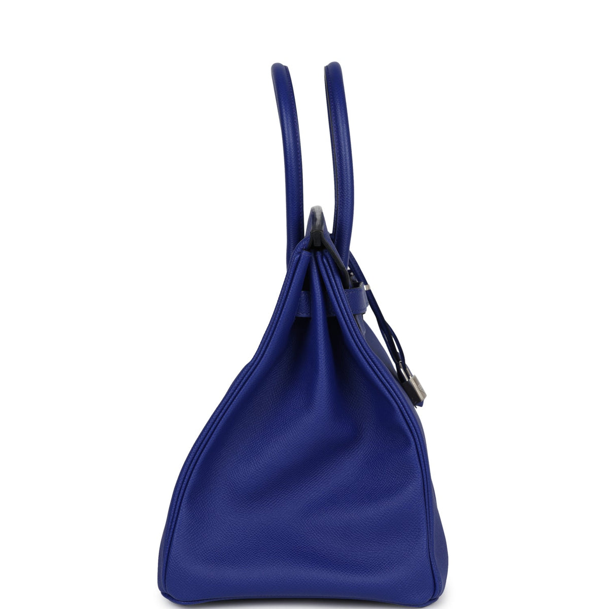 Pre-owned Hermes Birkin 35 Bleu Electric Epsom Palladium Hardware