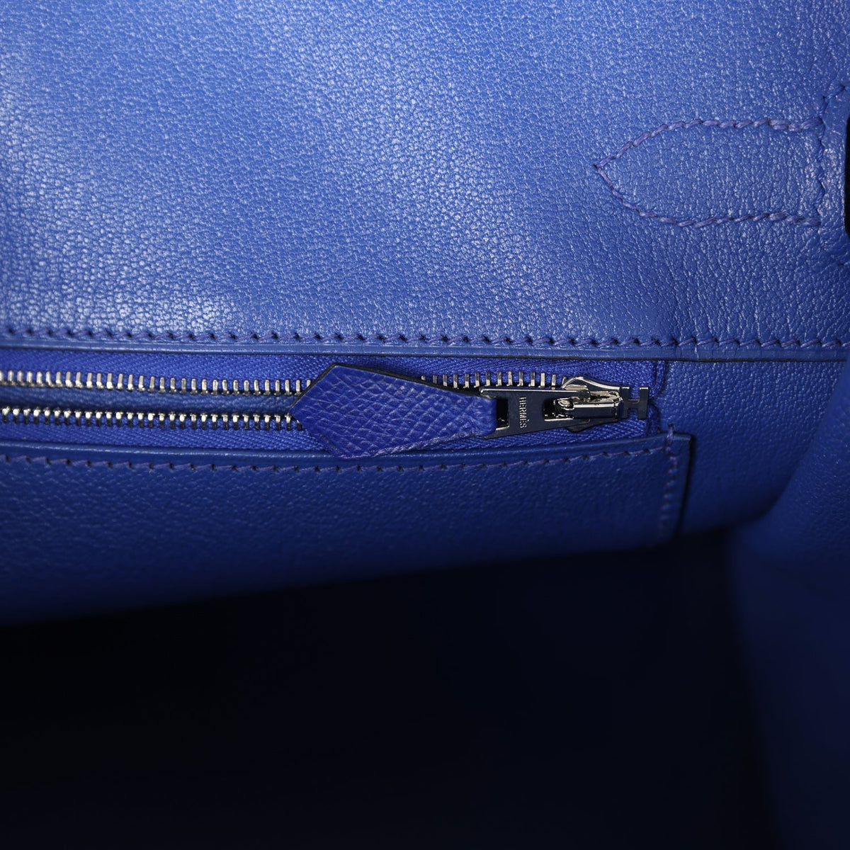 Pre-owned Hermes Birkin 35 Bleu Electric Epsom Palladium Hardware