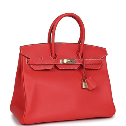Pre-owned Hermes Birkin 35 Rose Jaipur Candy Epsom Permabrass Hardware