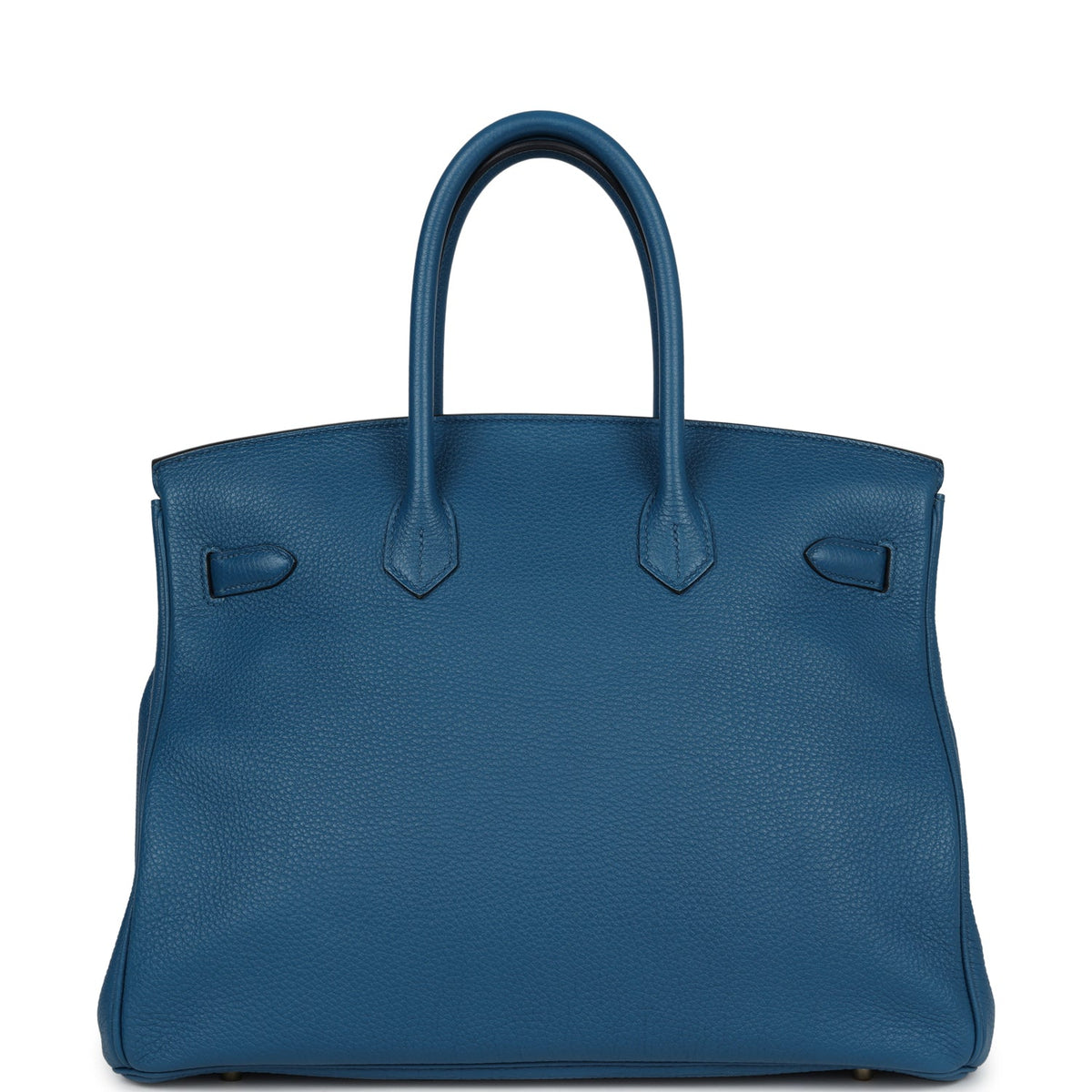 Pre-owned Hermes Birkin 35 Bleu de Galice Togo Gold Hardware