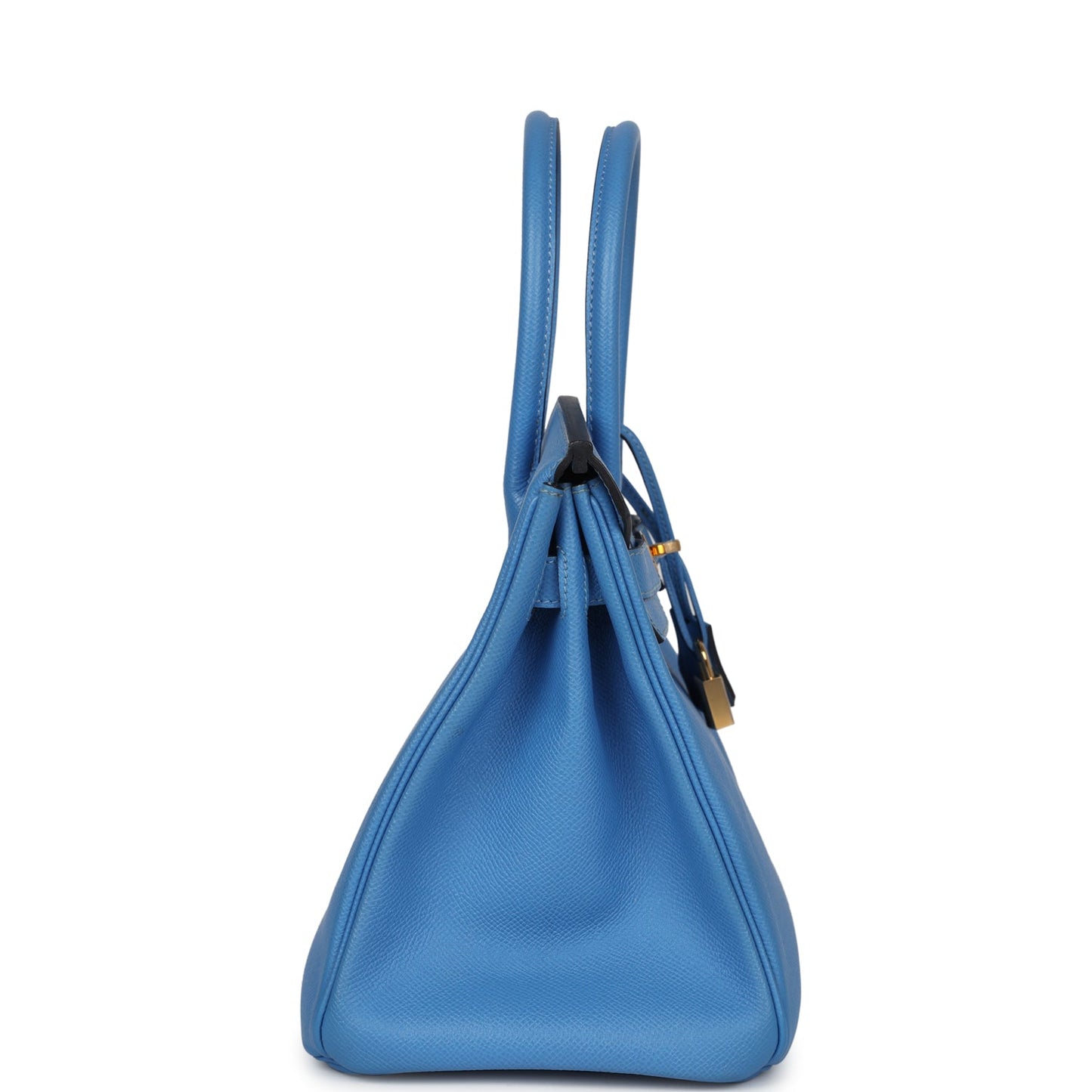 Pre-owned Hermes Birkin 30 Bleu Paradise Epsom Gold Hardware